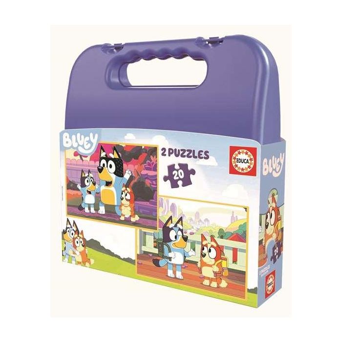 Puzzle 2x20 piezas bluey en maletin Puzzle 2x20 piezas bluey en maletin