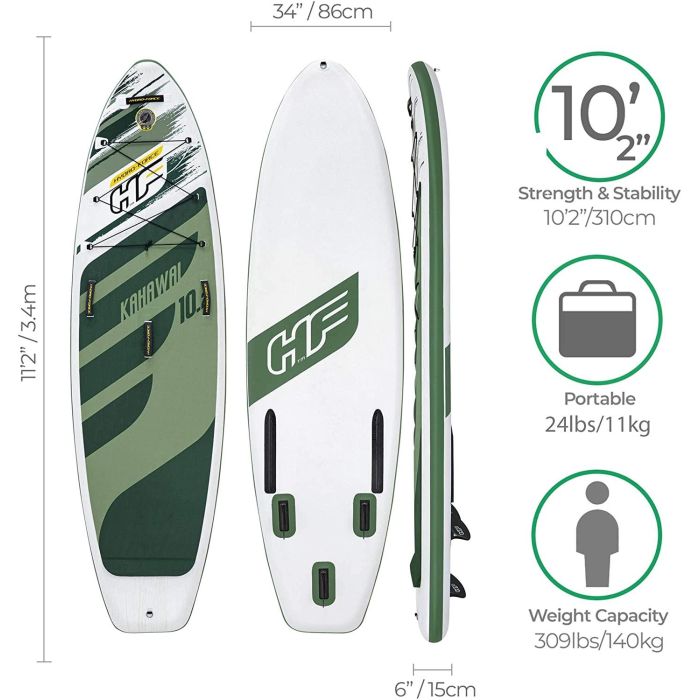 Bestway 65308 Tabla Paddle Surf Kahawai - Stand Up Paddle, Inflable, con Bomba, Paleta y Kit de Reparación, Ideal para Aguas Planas y Ríos 1 Bestway 65308 Tabla Paddle Surf Kahawai - Stand Up Paddle, Inflable, con Bomba, Paleta y Kit de Reparación, Ideal para Aguas Planas y Ríos 1
