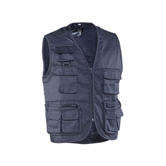 Juba Chaleco Fisherman Multibolsillos sin Forro de Poliéster y Algodón para Verano Azul Marino Talla XL Juba Chaleco Fisherman Multibolsillos sin Forro de Poliéster y Algodón para Verano Azul Marino Talla XL