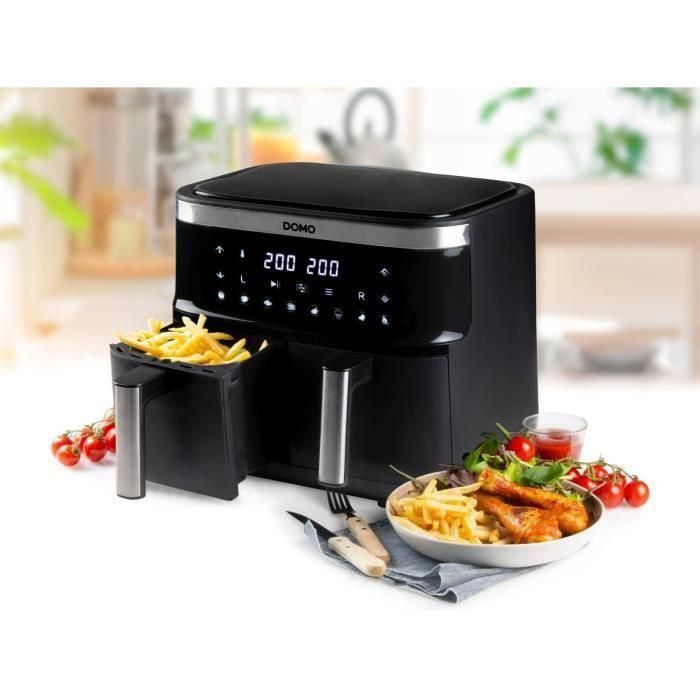 Freidora de aire caliente Domo - DO537FR - 2 x 4 L - 85 ° A 200 ° - 8 Programas automáticos - L40 x W 40 x H 36 cm 3 Freidora de aire caliente Domo - DO537FR - 2 x 4 L - 85 ° A 200 ° - 8 Programas automáticos - L40 x W 40 x H 36 cm 3