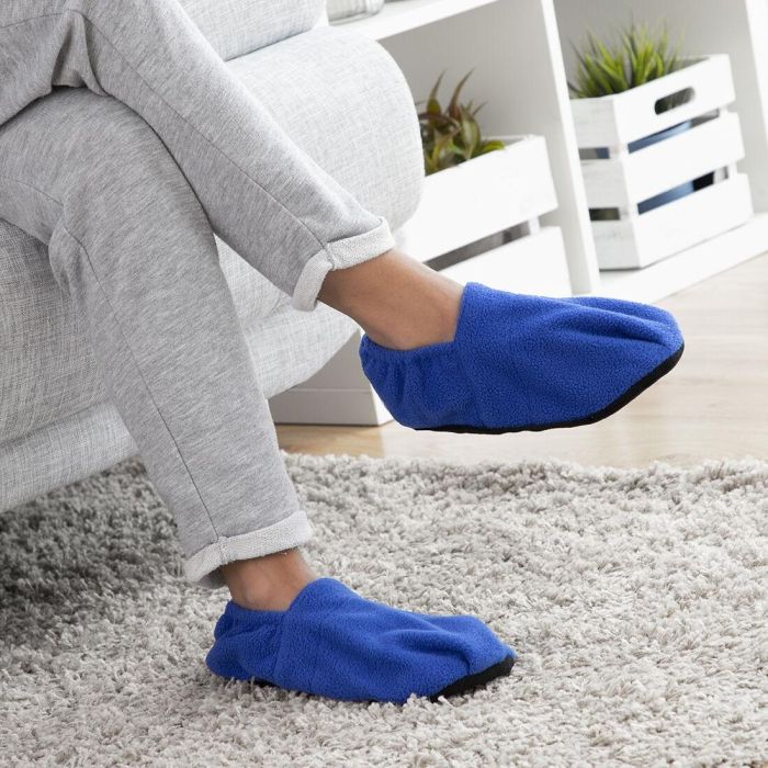 Zapatillas de Casa Calentables en Microondas InnovaGoods Azul 5 Zapatillas de Casa Calentables en Microondas InnovaGoods Azul 5