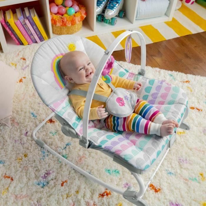 Bright Starts BRI0074451130302 Mecedora evolutiva Rosy Rainbow con vibraciones relajantes, 2 posiciones reclinadas, hasta 36 meses 5