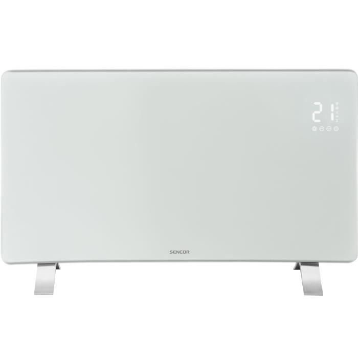 Radiador de cristal Wi-Fi inteligente - SENCOR - SCF 4740WH - 2400 W - 2 niveles - Termostato - Blanco 2