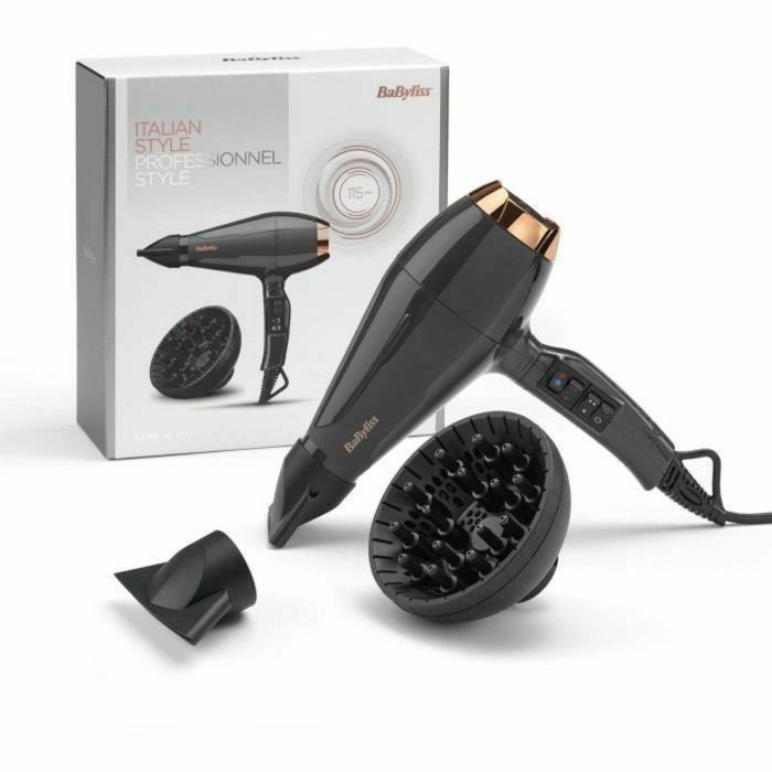 BaByliss 6719 Secador de Pelo Profesional 2200W Motor AC 115 km/h Iónico Difusor, 2 Boquillas, Aire Frío, 2 Temp/Vel 11 BaByliss 6719 Secador de Pelo Profesional 2200W Motor AC 115 km/h Iónico Difusor, 2 Boquillas, Aire Frío, 2 Temp/Vel 11