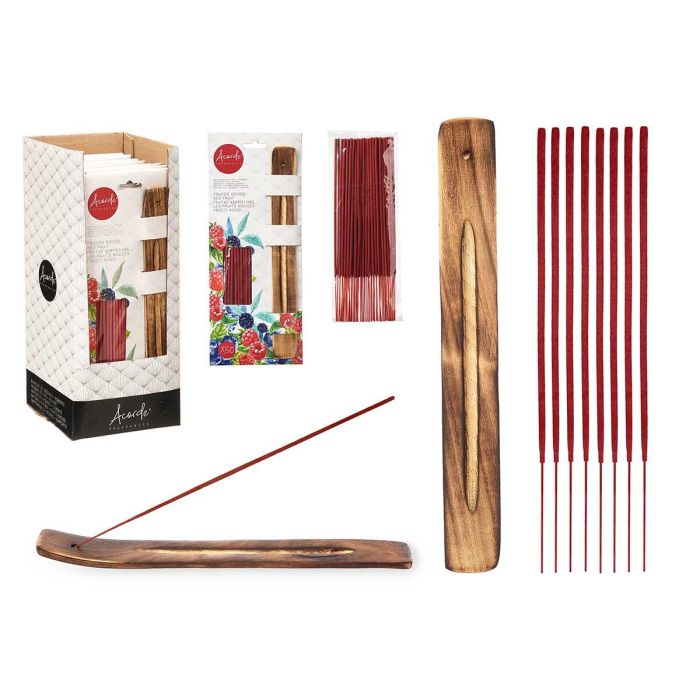 Acorde Set de 50 Barras de Incienso con Soporte de Madera, Aroma Frutos Rojos, 12x28x2 cm (24 Unidades) Acorde Set de 50 Barras de Incienso con Soporte de Madera, Aroma Frutos Rojos, 12x28x2 cm (24 Unidades)