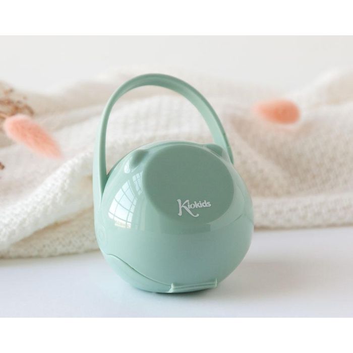 KioKids Portachupetes Sage con Gancho, Higiénico y Seguro, para 1 Chupete, Apto Lavavajillas y Esterilizador, Bebés +0 Meses