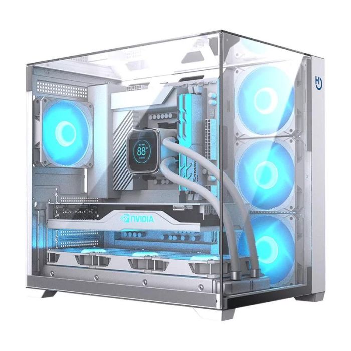 Hiditec CHA010057 Caja Gaming Semitorre SKY Blanco con 3 Paneles de Cristal Templado, Doble Cámara, Soporte Refrigeración Líquida 360mm y USB-C ATX 7 Hiditec CHA010057 Caja Gaming Semitorre SKY Blanco con 3 Paneles de Cristal Templado, Doble Cámara, Soporte Refrigeración Líquida 360mm y USB-C ATX 7