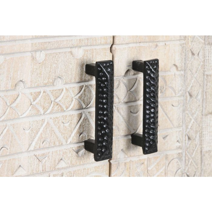 DKD Home Decor Armario Indio Desmontable Blanco Negro de Mango y Metal, 180 cm Ancho x 40 cm Fondo x 160 cm Alto, 4 Puertas, 2 Cajones 7 DKD Home Decor Armario Indio Desmontable Blanco Negro de Mango y Metal, 180 cm Ancho x 40 cm Fondo x 160 cm Alto, 4 Puertas, 2 Cajones 7