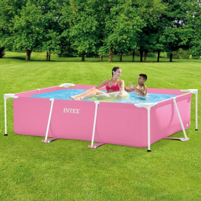 Piscina desmontable rectangular iscina small frame familiar rosa (capacidad 1662 litros) 220x150x60 cm. 5 Piscina desmontable rectangular iscina small frame familiar rosa (capacidad 1662 litros) 220x150x60 cm. 5