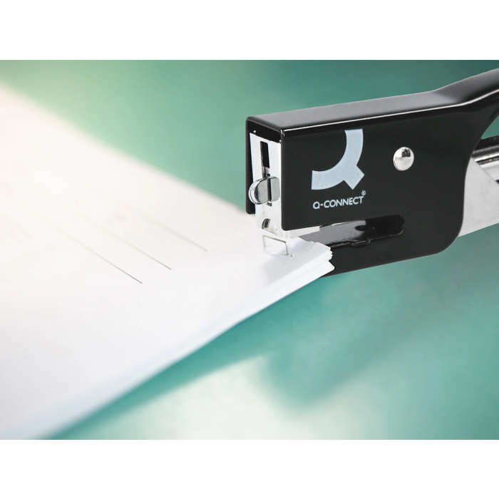 Q-connect Grapadora Tenaza KF22340 Metálica Color Negro Capacidad 12 Hojas Usa Grapas Número 10 9