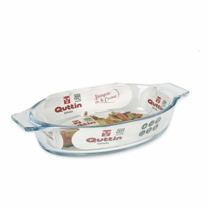 Fuente de Cocina Quttin VEN8435476251502 Oval Vidrio Ovalado 400 ml 20 x 11,5 x 4 cm (8 Unidades) (20 x 11,5 cm) 2