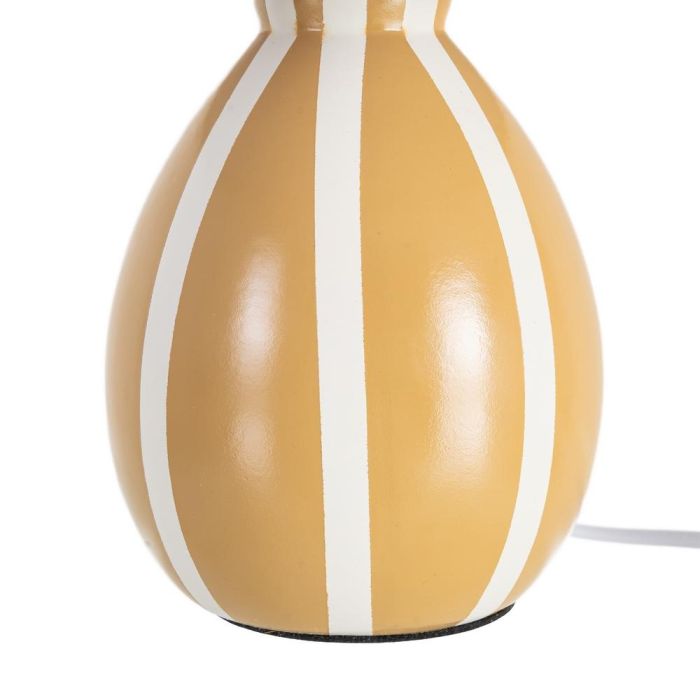 Lámpara Mesa Mostaza Cerámica-Tejido 22 X 22 X 30 cm