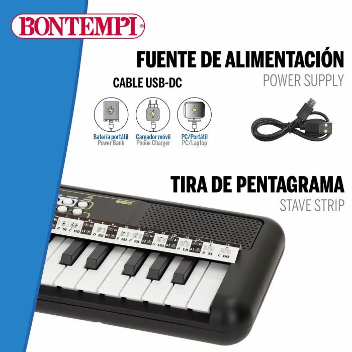 Teclado 37 Teclas Bontempi 42 x 4 x 15 cm (6 Unidades) 4 Teclado 37 Teclas Bontempi 42 x 4 x 15 cm (6 Unidades) 4