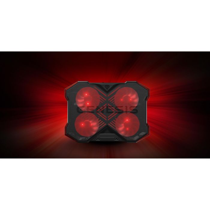 GENESIS Oxid 260 Base Refrigeradora para portátiles hasta 17.3" con 4 ventiladores, 8 Ángulos Ajustables, Gaming Negro/Rojo 3 GENESIS Oxid 260 Base Refrigeradora para portátiles hasta 17.3" con 4 ventiladores, 8 Ángulos Ajustables, Gaming Negro/Rojo 3