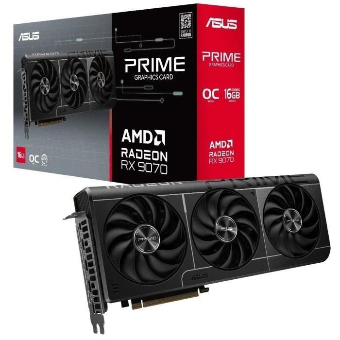 Tarjeta Gráfica Asus Prime Radeon RX 9070 OC Edition/ 16GB GDDR6 Tarjeta Gráfica Asus Prime Radeon RX 9070 OC Edition/ 16GB GDDR6