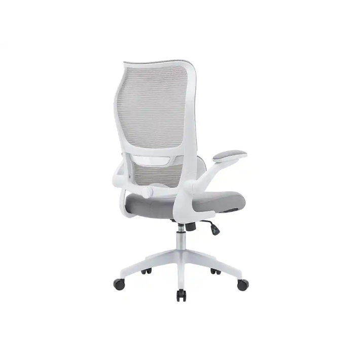 Q-connect Silla Oficina Catania Malla Respaldo Transpirable Altura Ajustable Ruedas Premium Color Gris Blanco 4