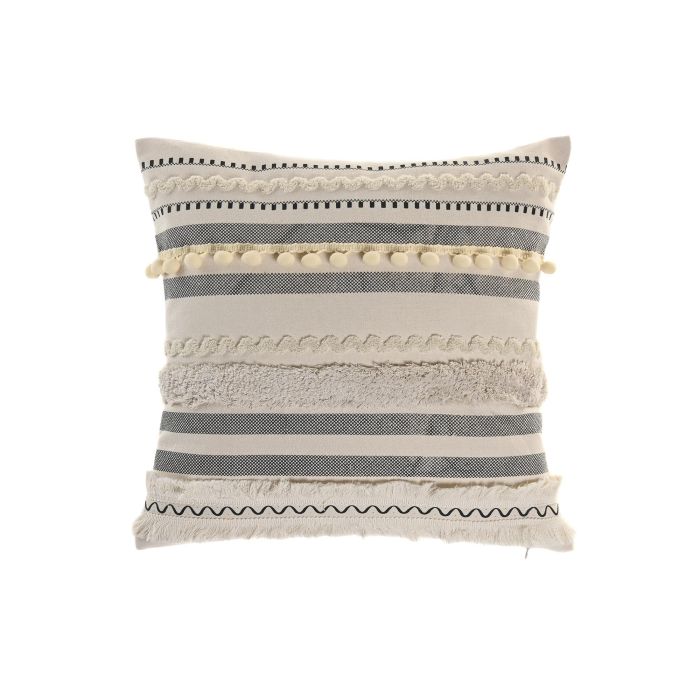 Cojin Urban DKD Home Decor Crudo Negro 45 x 45 cm (2 Unidades) 0 Cojin Urban DKD Home Decor Crudo Negro 45 x 45 cm (2 Unidades) 0