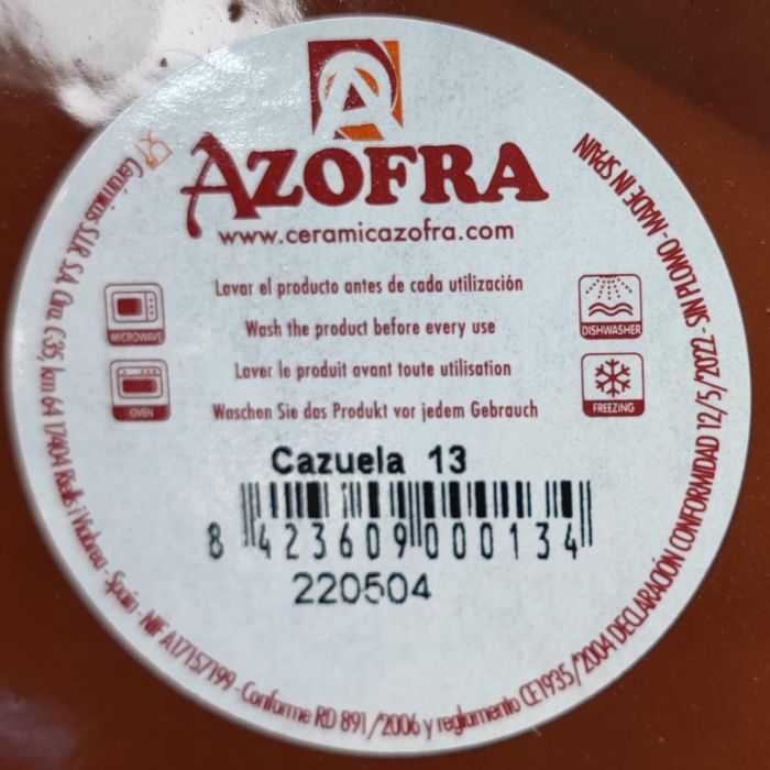 Cazuela Vitro Azofra 13 cm (26 Unidades) 4 Cazuela Vitro Azofra 13 cm (26 Unidades) 4
