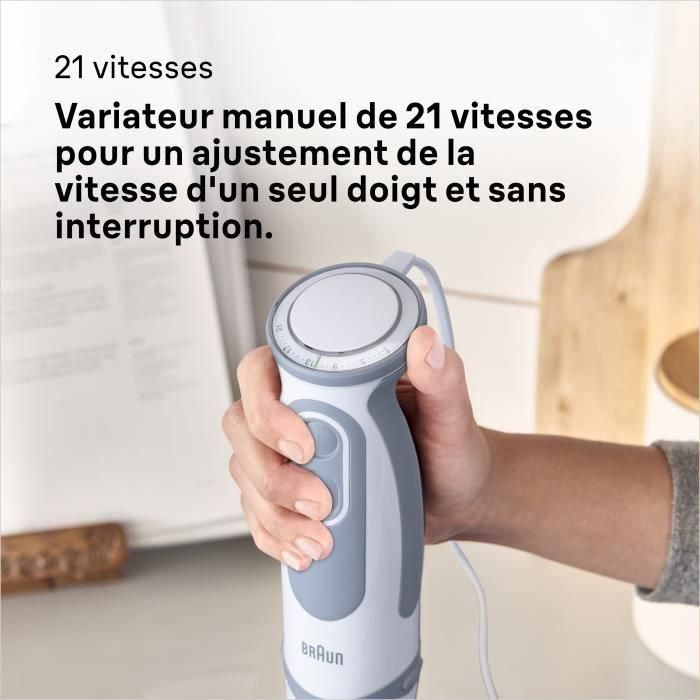 Licuadora - BRAUN - MQ5207WH - 1000 W - 600 ml - Gris/Blanco 5 Licuadora - BRAUN - MQ5207WH - 1000 W - 600 ml - Gris/Blanco 5