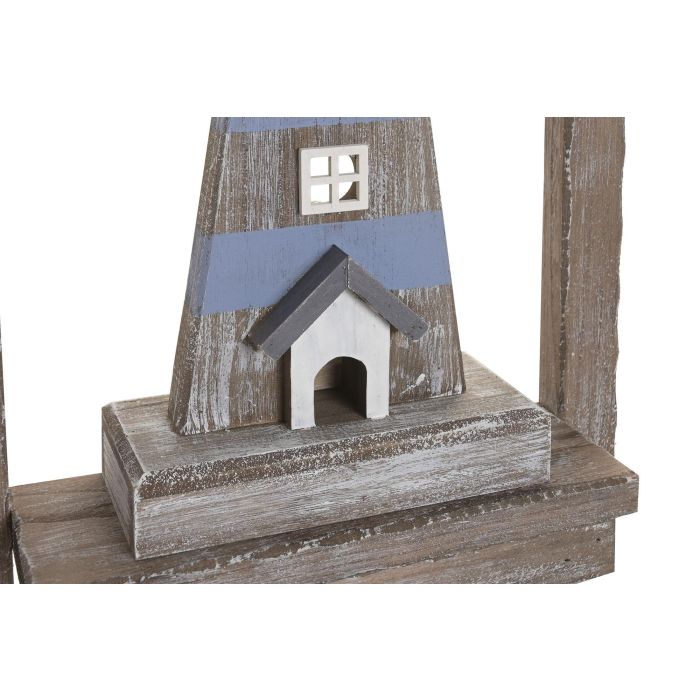 DKD Home Decor Decoración de Pared Atlantico Azul Blanco 8 x 50 x 30 cm (2 Unidades) Led Mdf