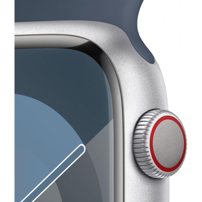 Apple Watch S9 Aluminium Cellular 45mm Silber (Sportarmband sturmblau) M/L NEW 2