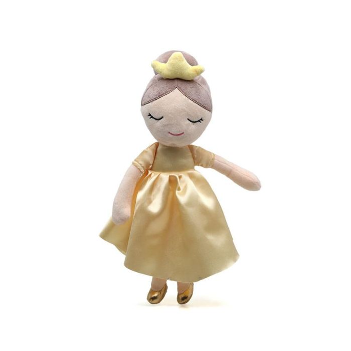 KioKids Peluche Princesa Dorada Muñeca de Tela Niños +10 Meses Vestido Amarillo 40cm 2