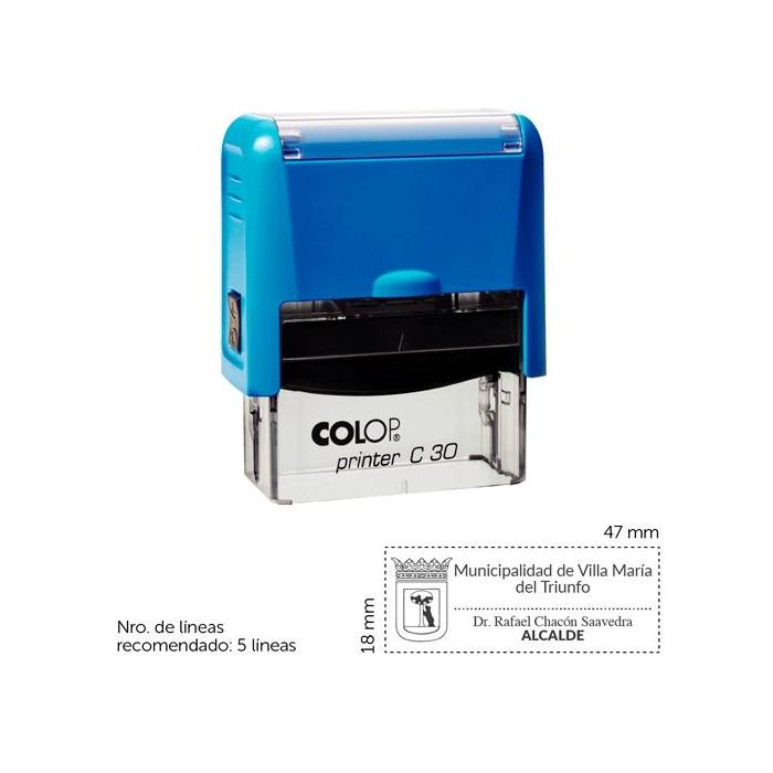 Colop Sello Automático Printer C30 Con Placa De Texto Personalizable 18x47 mm 5 Líneas -Para Personalizar- Colop Sello Automático Printer C30 Con Placa De Texto Personalizable 18x47 mm 5 Líneas -Para Personalizar-