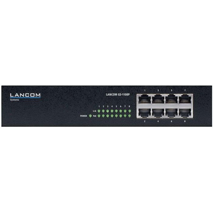 LANCOM GS-1108P Switch no gestionado 8 puertos Gigabit Ethernet PoE Montaje en rack (RM) Full Duplex