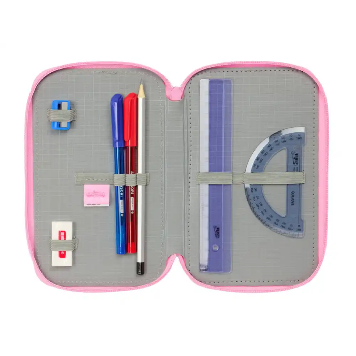 Plumier Triple SuperKitties Rosa Turquesa 12,5 x 19,5 x 5,5 cm 37 Piezas 3