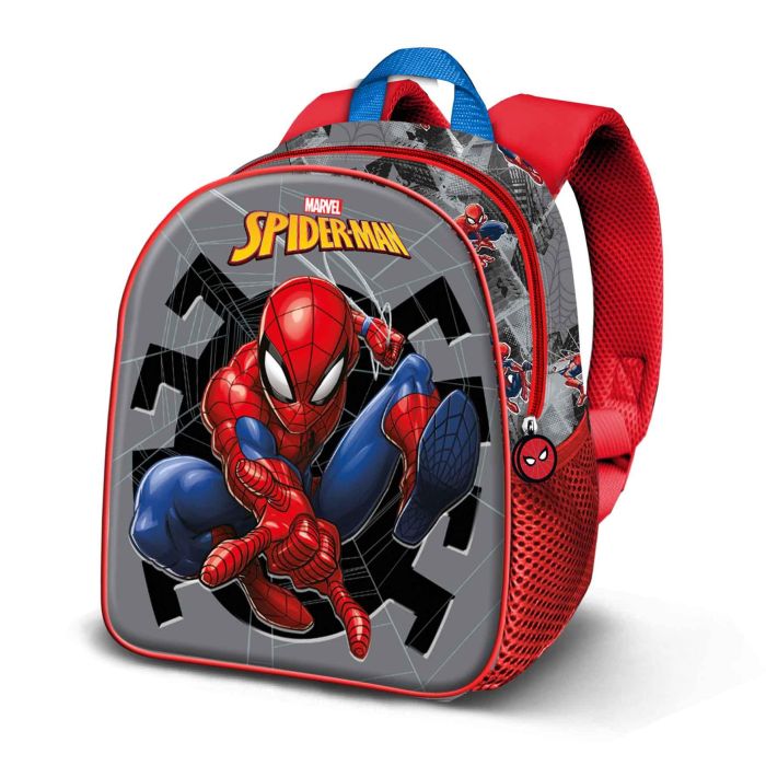 Mochila 3D Elite Symbol Marvel Spiderman Gris