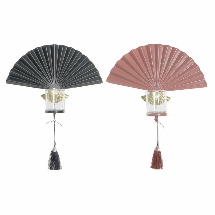 Portavela Oriental DKD Home Decor Negro Terracota 9 x 35 x 35 cm (2 Unidades) 1 Portavela Oriental DKD Home Decor Negro Terracota 9 x 35 x 35 cm (2 Unidades) 1