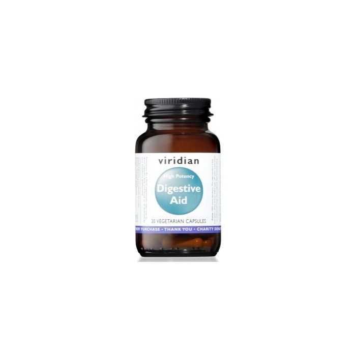 VIRIDIAN Ayuda Digestiva Alta Potencia con Enzimas, Betaína, Menta y Jengibre Vegana 30 Cápsulas