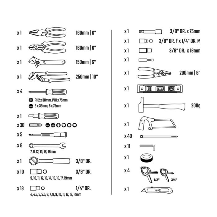 Workpro Juego de herramientas 139 piezas 3