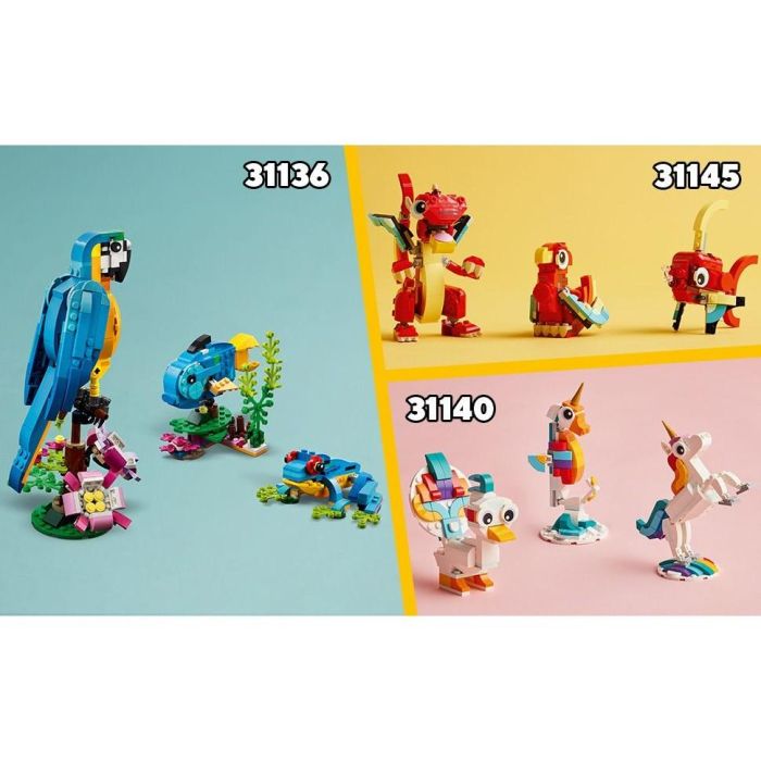 LEGO 31145 Dragón Rojo 3 en 1 Creator Set de Construcción de Animales Articulado Fénix Pez Juguete para Niños 6 LEGO 31145 Dragón Rojo 3 en 1 Creator Set de Construcción de Animales Articulado Fénix Pez Juguete para Niños 6