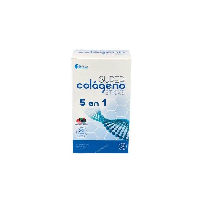 GENOMIX PHARMA Super Colágeno 5 en 1, 20 Sticks, Bienestar Huesos, Cartílagos, Piel, Músculos y Tendones