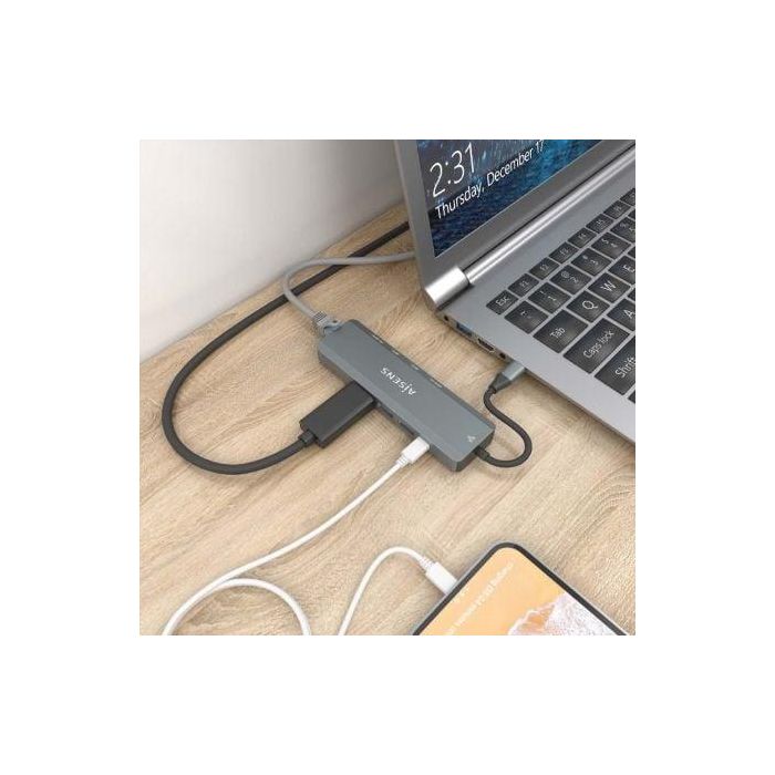 AISENS - USB-C DOCK 5 EN 1, USB-C A 1xHDMI, 1xRJ45, 2xUSB, 1xPD, GRIS, 15CM 4 AISENS - USB-C DOCK 5 EN 1, USB-C A 1xHDMI, 1xRJ45, 2xUSB, 1xPD, GRIS, 15CM 4