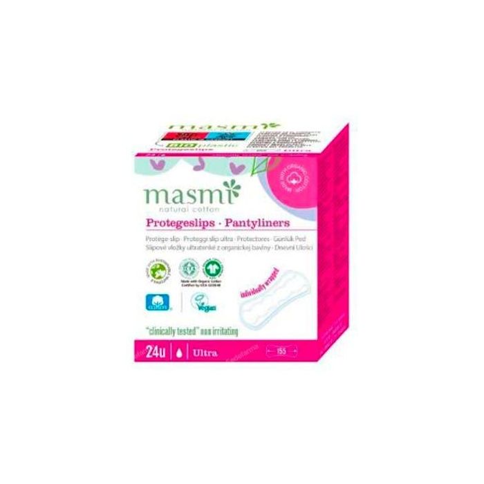 Masmi Protegeslips Ultrafinos de Algodón Ecológico Certificado 24 Unidades