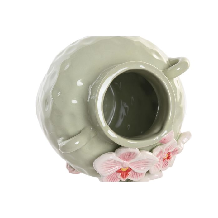 Jarron Oriental DKD Home Decor Rosa Verde 15 x 20 x 15 cm 2