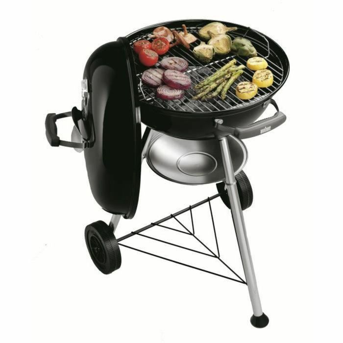Weber Compact Kettle Barbacoa de Carbón Ø47 cm, para 6 personas, cuerpo acero esmaltado, rejilla de cocción cromada, Color Negro 6