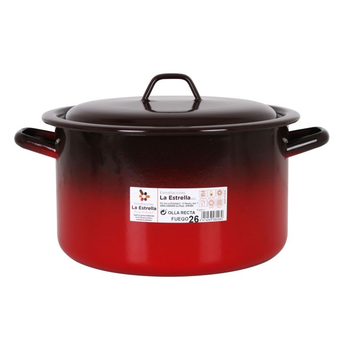 Olla Recta con Tapa Fuego 26 cm - 7.7L La Estrella (4 Unidades) 1 Olla Recta con Tapa Fuego 26 cm - 7.7L La Estrella (4 Unidades) 1