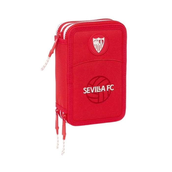 Plumier Triple Sevilla Fútbol Club Rojo 12,5 x 19,5 x 5,5 cm 36 Piezas
