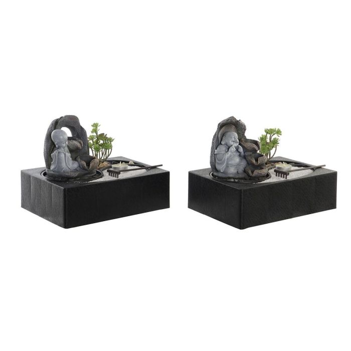 Fuente Oriental DKD Home Decor Negro Gris 21 x 23 x 29 cm (2 Unidades)