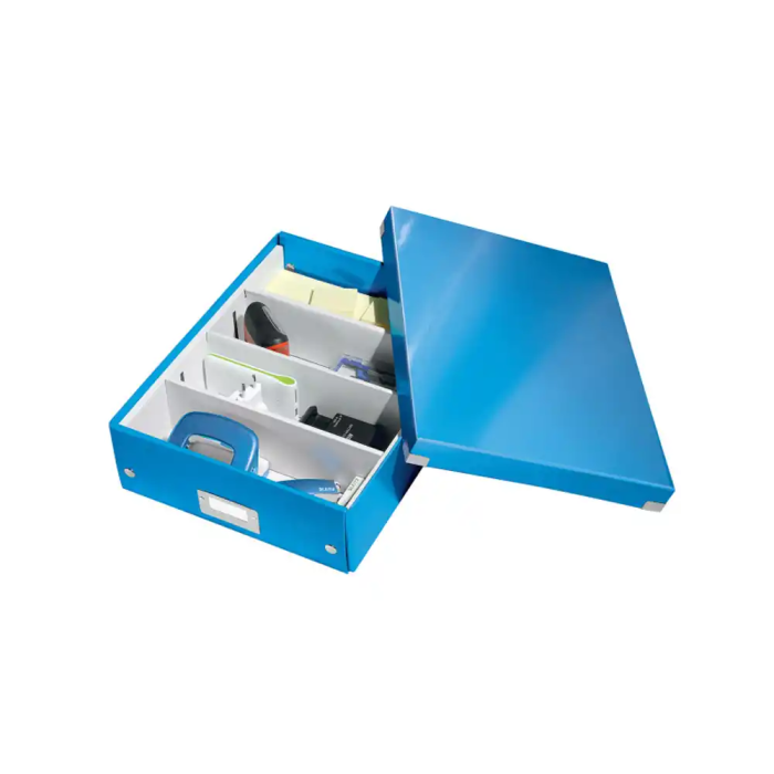 Caja Para Almacenamiento Leitz Click&Store Organizadora 85% Carton Reciclado Mediana 280X100X370 Mm Azul 6