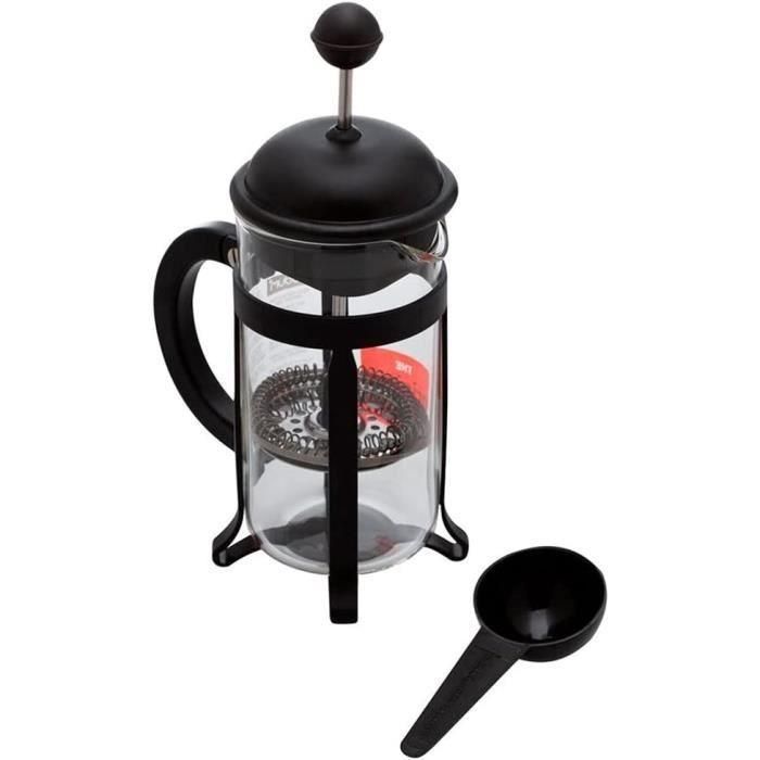 Cafetera de prensa francesa - BODUM - 1908-01 - Negra - Vidrio de borosilicato - Acero inoxidable 1 Cafetera de prensa francesa - BODUM - 1908-01 - Negra - Vidrio de borosilicato - Acero inoxidable 1