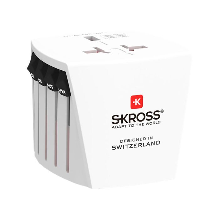 Skross Multi Adaptador de Viaje 1302180 100V-250V Europa, Australia/China, Reino Unido, Estados Unidos/Japón Diseñado en Suiza 0 Skross Multi Adaptador de Viaje 1302180 100V-250V Europa, Australia/China, Reino Unido, Estados Unidos/Japón Diseñado en Suiza 0
