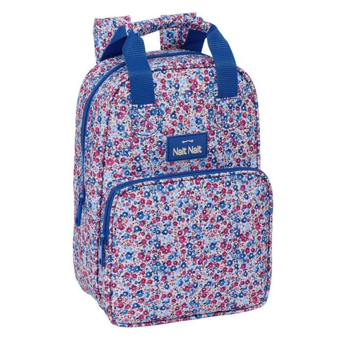Mochila Escolar Nait Nait Flores coimbra azul Azul 20 x 28 x 8 cm 0 Mochila Escolar Nait Nait Flores coimbra azul Azul 20 x 28 x 8 cm 0