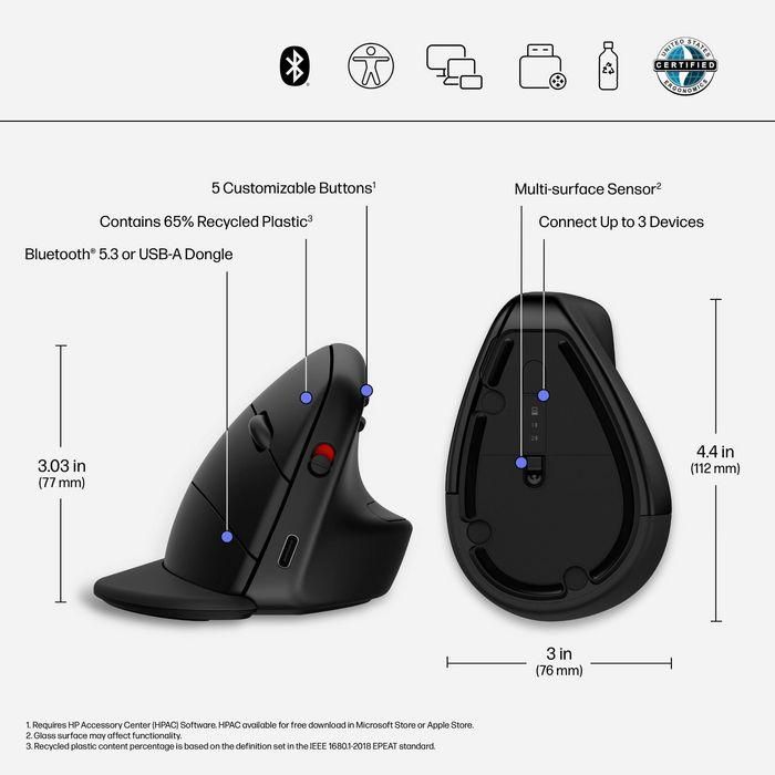 HP 925 Ergonomic Vertical Mouse 4 HP 925 Ergonomic Vertical Mouse 4