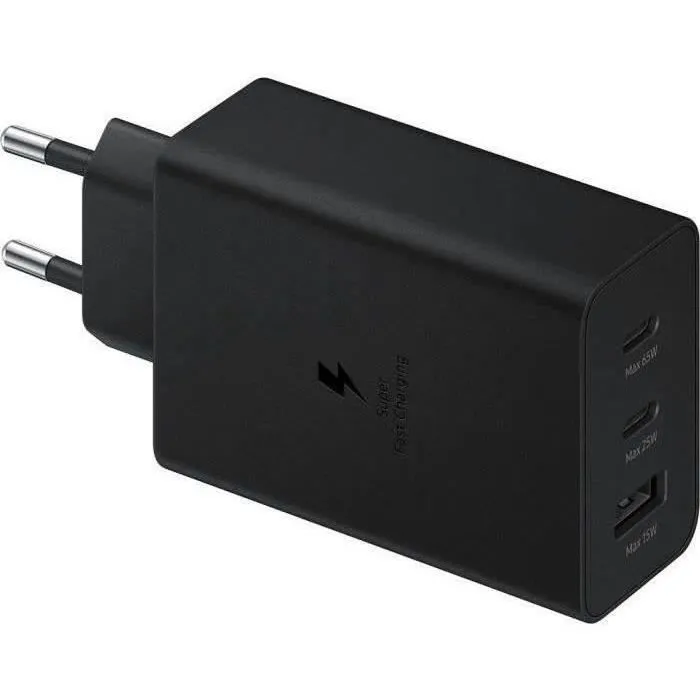 Samsung Cargador de Pared 65W Triple 2 USB-C + 1 USB Negro EP-T6530NBEGEU 3