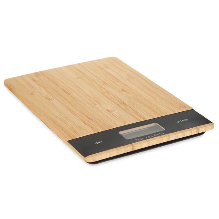 Báscula Digital de Bambú Kinvara 5 kg, 15x21.6x2 cm, Natural/Negro (6 Unidades) 1 Báscula Digital de Bambú Kinvara 5 kg, 15x21.6x2 cm, Natural/Negro (6 Unidades) 1