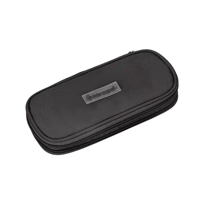 Liderpapel Estuche Portatodo Color Pop con Doble Cremallera y Compartimento Extensible Negro 230x60 mm 3